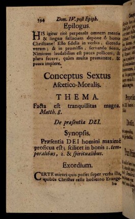 594-606, Conceptus Sextus Ascetico-Moralis. - Quaestiones Catechisticae.