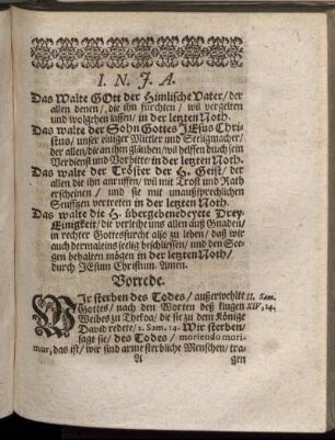 Vorrede; Textus; Eingang; Vortrag; Wunsch; Ausführung; Ander Theil.