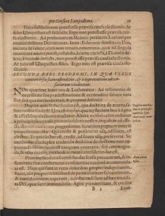 Secunda Pars Prodromi, In Qua Verus controversiae status ostenditur, et a depravatione adversariorum vindicatur.