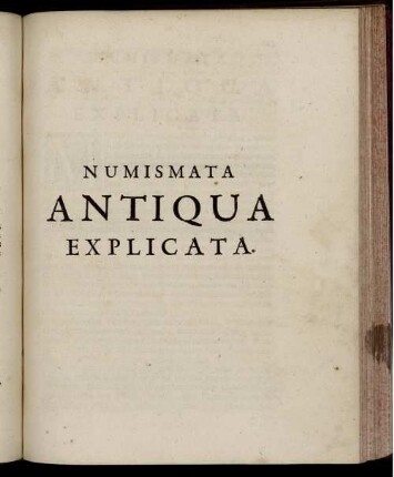 Numismata Antiqua Explicata