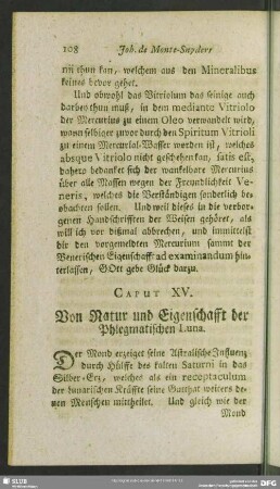 Caput XV. Von Natur und Eigenschafft der Phlegmatischen Luna