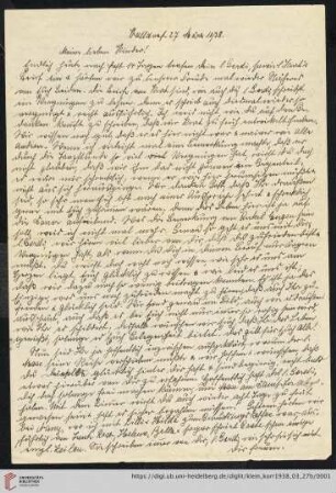 Korrespondenz von Alice und Ludwig Klein: Brief von Alice Klein an Irmgard Klein, Kurt Klein und Max Klein