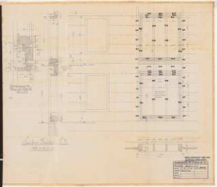 Reichsluftfahrtministerium, Berlin: Fenster L5: Ansicht, Schnitt, Grundriss 1:20, Detail 1:10