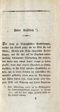 Ueber Aristides.