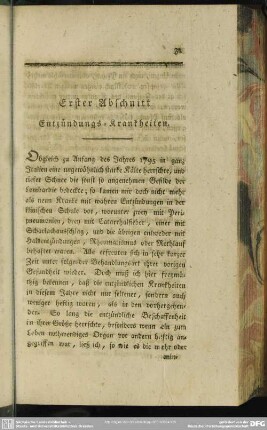 Erster Abschnitt. Entzündungs-Krankheiten