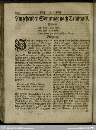 Am zehenden Sonntage nach Trinitatis