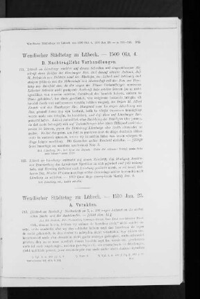 Wendischer Städtetag zu Lübeck. - 1510 Jan. 23.