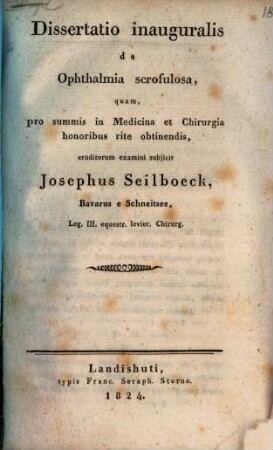 Dissertatio inauguralis de ophthalmia scrofulosa