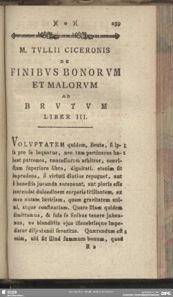 De Finibus Bonorum Ad Brutum Liber III