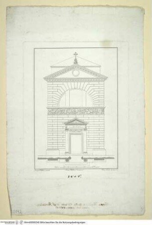 Rom, San Pantaleo, Fassade, Aufriss - Rom, Facciata della Chiesa di S. Pantaleo