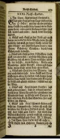 XXXI. Reiß-Lieder.