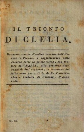 Opere, [8,1]. Opere ; 24. Il trionfo di Clelia