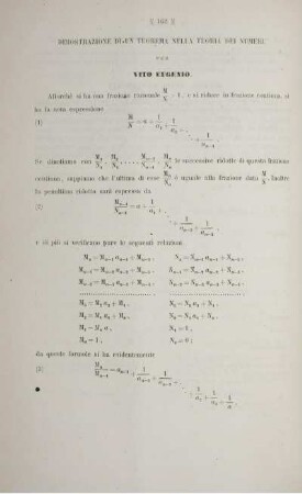 Dimostrazione di un teorema nella teoria dei numeri.
