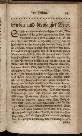 Sieben und dreyßigster Brief. - Acht und dreyßigster Brief.
