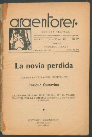 1941020500: La novia perdida : comedia en tres actos