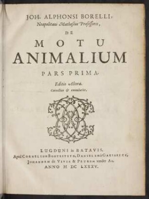 De motu animalium; Bd. 1