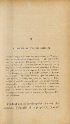 III Naissance De L'Esprit Critique