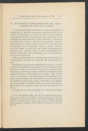 VI. Movimientos estraordinarios del mar. - Cambios de nivel en la costa.