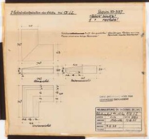 Reichsluftfahrtministerium, Berlin: Hauptgesims Q1L (Werkstein): Details 1:10