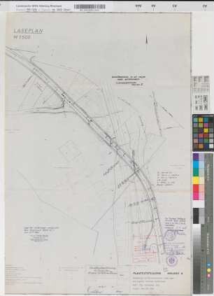 Straßenüberführung im Zuge der Milsper Straße (Am Wunderbau): Lageplan, M. 1:500 Stnr.: 13, Iwü, Bunr.: 4, Blnr.: 3