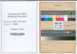 Entnazifizierung Paul Mueller , geb. 10.11.1888 (Autovermieter)