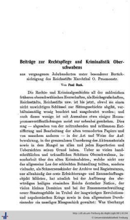 Beiträge zur Rechtspflege und Kriminalistik Oberschwabens.