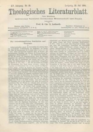 337-340 Zur neutestamentlichen Geschichte und Theologie
