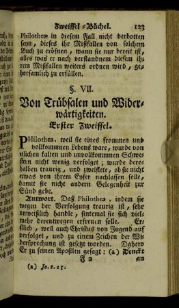§. VII. Von Trübsalen und Widerwärtigkeiten.