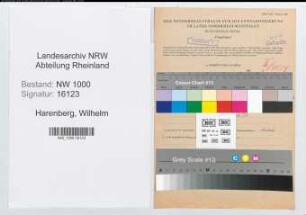 Entnazifizierung Wilhelm Harenberg, geb. 01.08.1899 ()