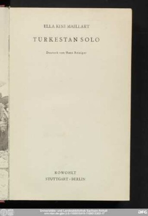 Turkestan Solo