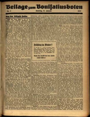 Zweite Ausgabe vom Sonntag, den 31. Januar 1932.