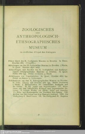 Zoologisches und anthropologisch- ethnographisches Museum im südlichen Flügel des Zwingers