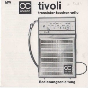 Gebrauchtsanleitung für Taschen - Radio "Oceanic tivoli"