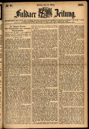 Ausgabe vom Freitag, den 16. März 1883.