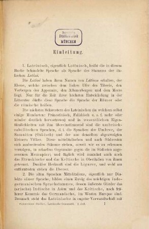 Grammatik der lateinischen Sprache, 1
