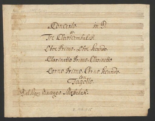 Konzerte; cemb (3), woodwinds, cor (2); D-Dur