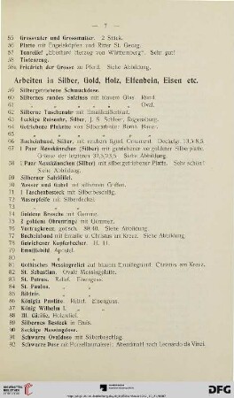 Arbeiten in Silber, Gold, Holz, Elfenbein, Eisen etc. (Nr. 59-141)