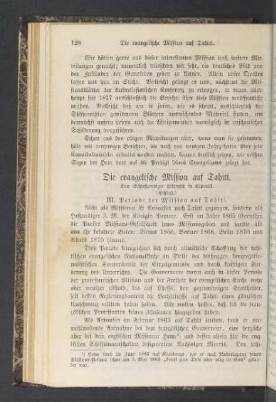 Die evangelische Mission auf Tahiti (Schluß)