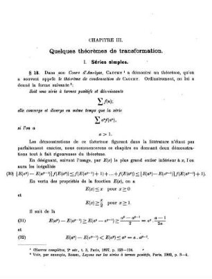 CHAPITRE III. - Quelques théorèmes de transformation.