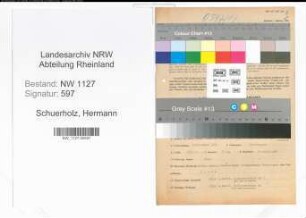 Entnazifizierung Hermann Schuerholz , geb. 09.12.1891 (Sparkasseninspektor)