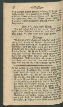 Acht und zwanzigste Klage. Ich soll gesagt haben : die armen Leuten thäten Gott einen Gefallen, ...