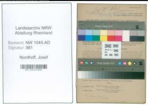 Entnazifizierung Josef Nordhoff , geb. 24.10.1897 (Beamter)