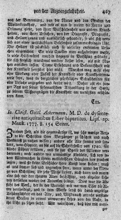 De dysenteriae antiquitatibus. P.I.II.