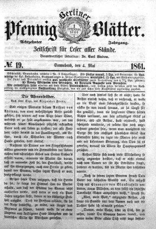 No. 19, Sonnabend, den 4. Mai