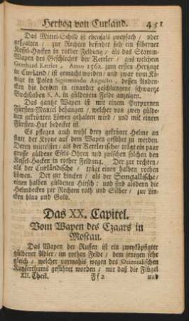 Das XX. Capitel. Vom Wapen des Czaars in Moscau