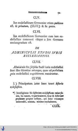De adminiculis studii iuris ecclesiastici.