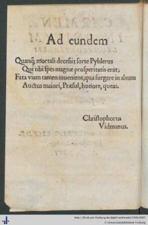 Widmung von Christoph Widmann.