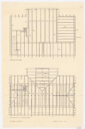 Wohnhaus Droste, Berlin-Zehlendorf: Dachbalkenlage, Kehlbalken und Sparrenlage