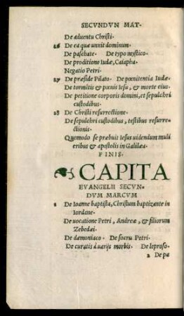 Capita Evangelii Secundum Marcum