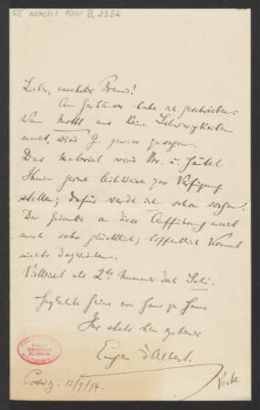 Brief an Karl Klindworth : 13.09.1894
